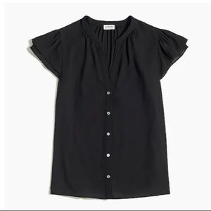 J Crew Factory Short Flutter Sleeve Blouse